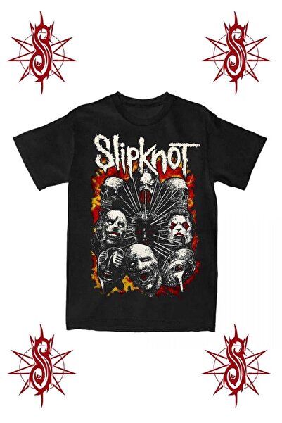 8line Μαύρο μπλουζάκι Unisex μελών Slipknot