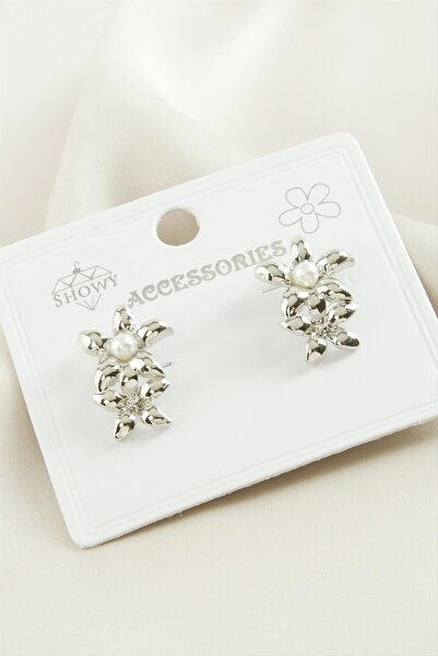 Angel Of Life Daisy Pearl Metal Earrings