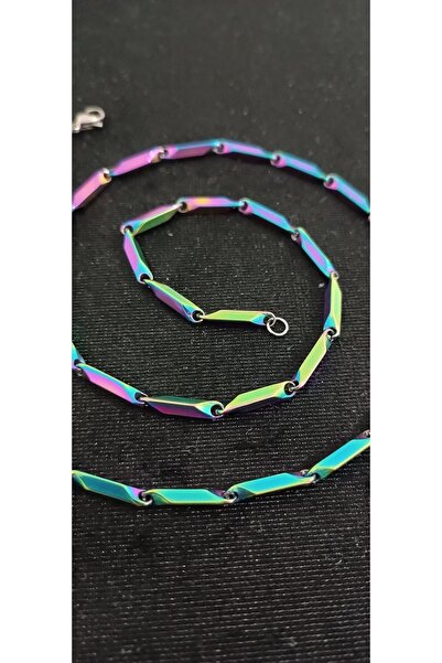 Shae Jewelry Paslanmaz Çelik Renkli Kibrit Zincir Erkek Kolye