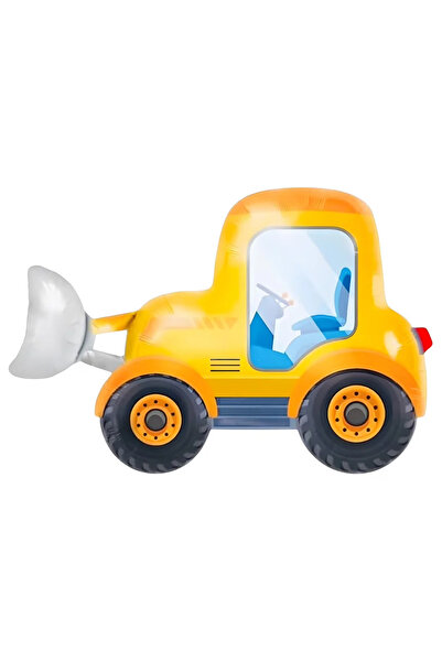 Partifabrik Construction Themed Yellow Retro Scooter Foil Balloon