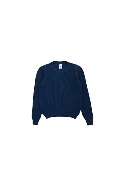 MODJEANS Boys' Sweater, Classic, Navy Blue, Cotton, Waffle Knit, Relaxed Fit