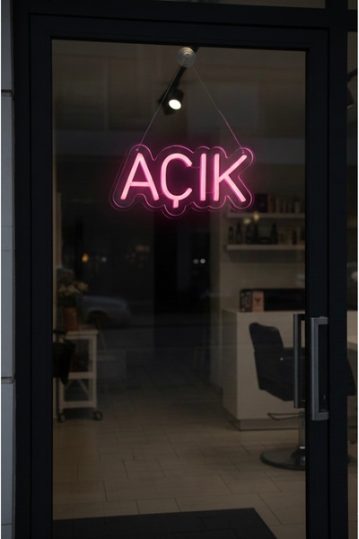 HM NEON LİGHT AÇIK Yazılı Neon Led Tabela