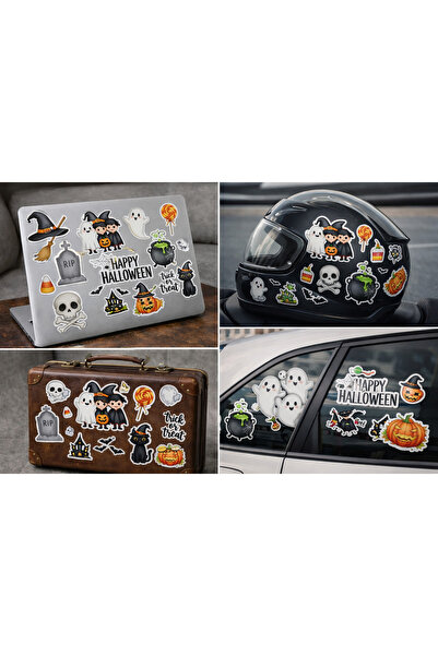 Limitless Design مجموعة ملصقات الهالوين اللطيفة مقاس 22 × 30 سم - ملصقات زخرف...