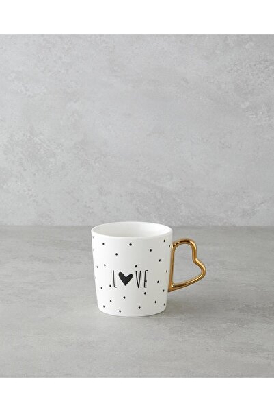 English Home Love Day New Bone China Kupa 400 Ml Siyah-Beyaz-Gold (22.12.2025)