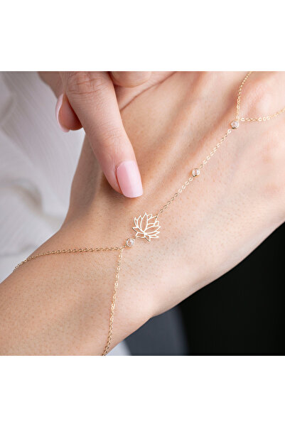 Goldstation 14 Ayar Altın Lotus Detaylı Şahmeran