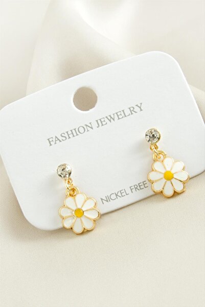 Angel Of Life Daisy Stone Enamel Earrings