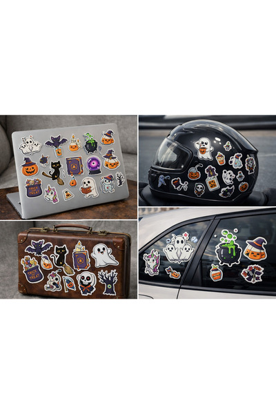 Limitless Design مجموعة ملصقات الهالوين اللطيفة مقاس 22 × 30 سم - ملصقات زخرف...