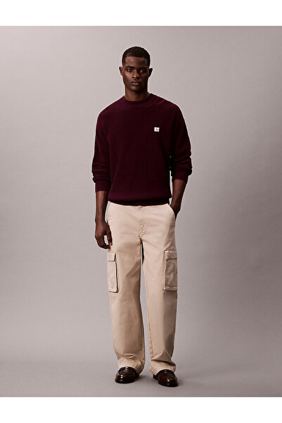 Calvin Klein LS EZ COTTON WAFFLE CRWNK SWTR 9 Erkek Bordo Kazak
