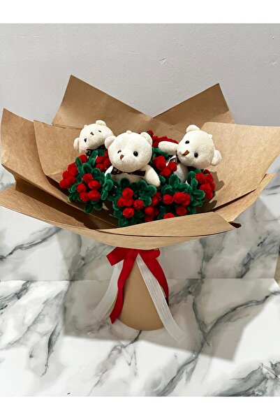 Lilia Flowers Yılbaşı Temalı Kokina Buketi-Ayıcıklı Özel Tasarım