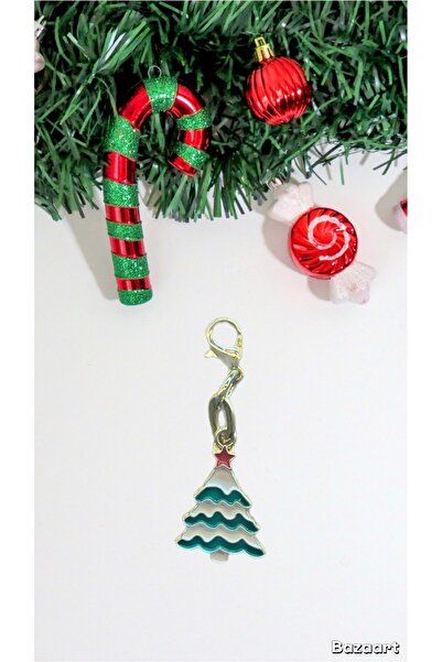 Kokoş Mini Charm/Keychain with Christmas Tree Figure
