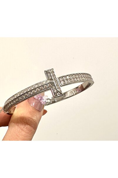 GLOW ACCESSORIES BAE Vip Zircon Stone Steel t Handcuff Bracelet