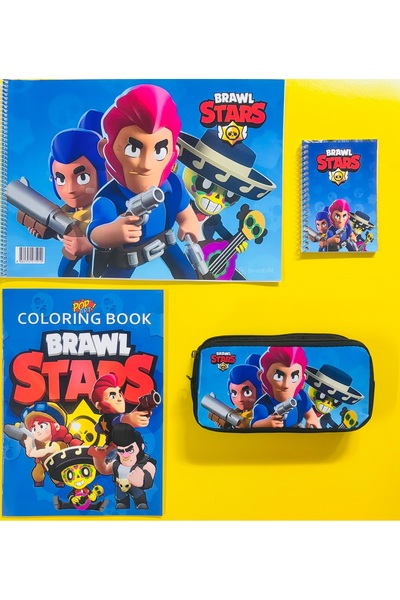 Deniz Oyuncak Brawlstars boyama kitabı&resim defteri&ödev defteri&çift fermuarlı kalem kutu hediyelik