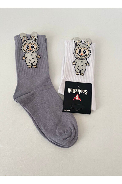 CARNAVAL SOCKS Labubu Desenli 2’li Çorap Seti – Sevimli Figürlü