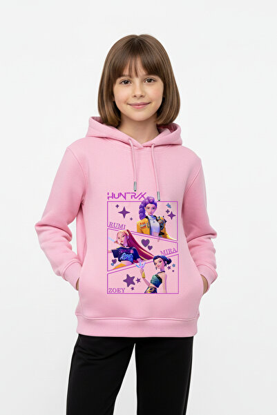 Vaxy Style Kız Çocuk Hunterx K-pop Karakter Baskılı Şardonlu Kalın Pamuklu Ya...