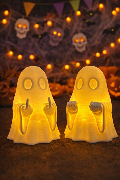 Root Made 2'li Hayalet Set El Hareketi Çeken Hayaletler Tealight Mumluk Ghost Gaming Dekor Eğlenceli Hediye