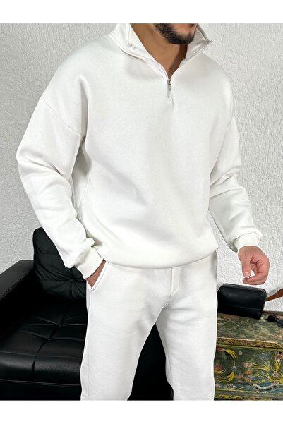 tetramoda Φούτερ με μισό φερμουάρ με τρεις κλωστές