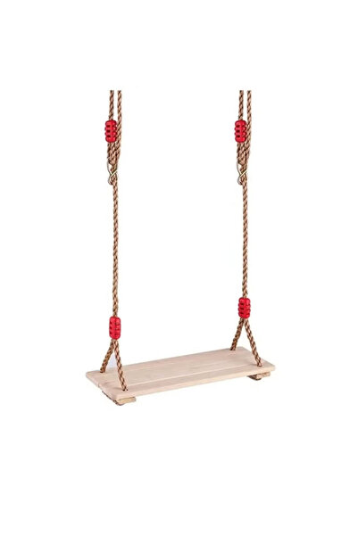 Fitness World مقعد أرجوحة خشبي مع حبل قابل للتعديل