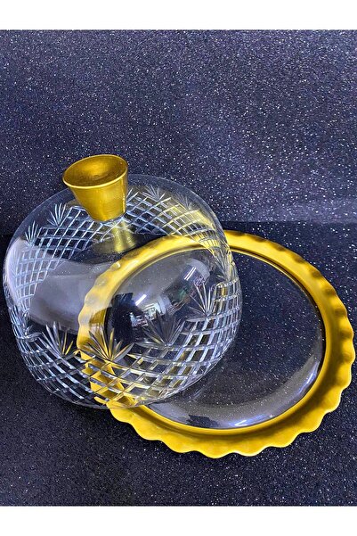 Niyara home Handcrafted Decorated Cut Glass Bell Jar