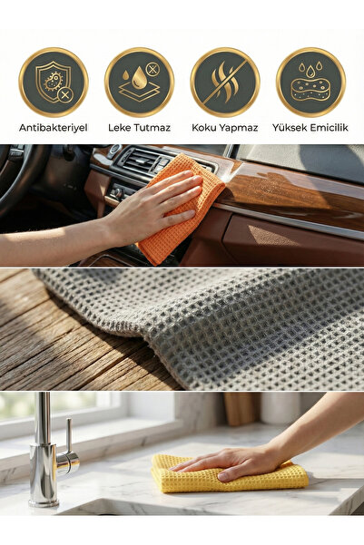 CULİVEN 3’lü Premium Mikrofiber Temizlik Bezi – Mutfak, Araç, Cam ve Banyo Yüzeyleri İçin,