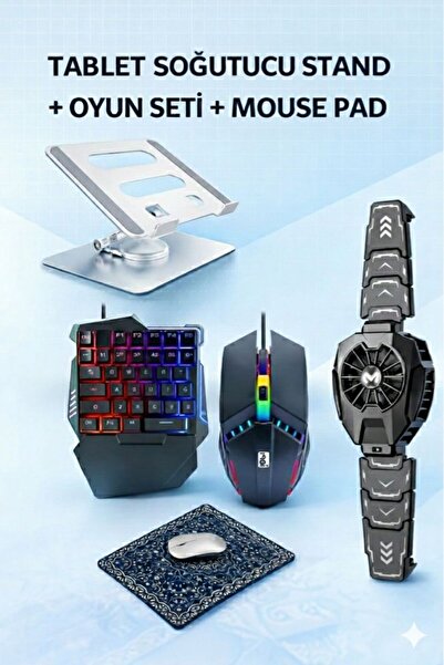 Nomker ZTE RedMagic Astra 9.06'' Uyumlu 5in1 Tablet Oyun Seti Stand Soğutucu ...