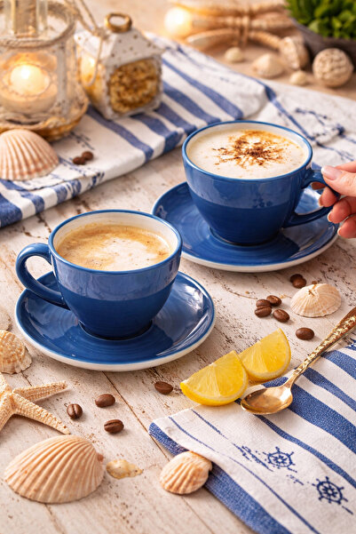 Tulü Porselen TULU PORSELEN ÇAY KAHVE FİNCANI 2 adet mavi