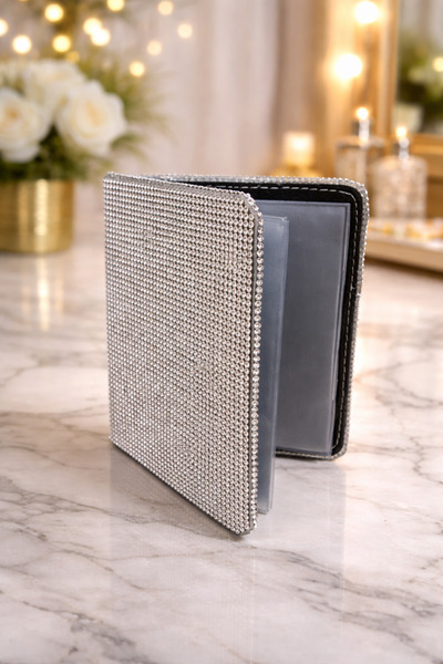 IŞILTI DESİGN Kristal Taşlı Parlak Ruhsat Kılıfı Lüks Tasarım Ruhsat Kabı