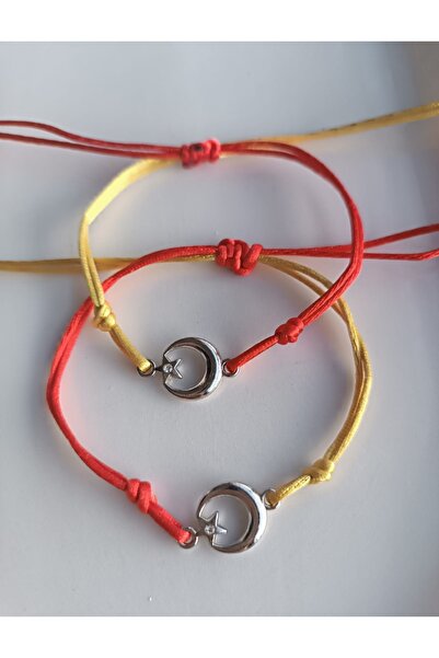 Blotch سوار مكون من قطعتين مع تصميم نجمة القمر وحجر الزركون الأصفر والأحمر ال...