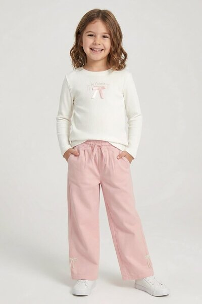 DMB BOYS & GIRLS Детски боди за момичета 4-9 години Екру