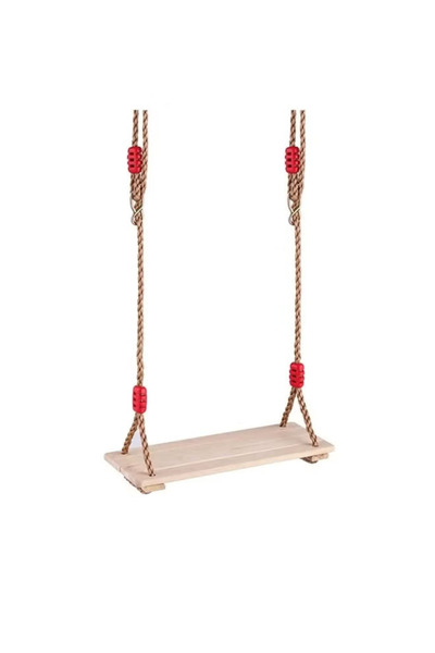 Fitness World مقعد أرجوحة خشبي مع حبل قابل للتعديل