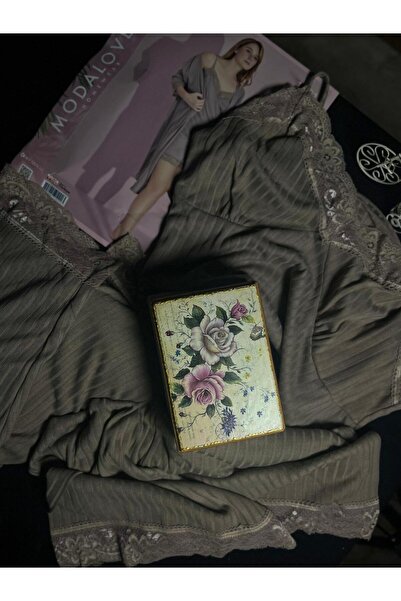 Marka 3 lü șortlu pijama takımı gül kurusu modalove