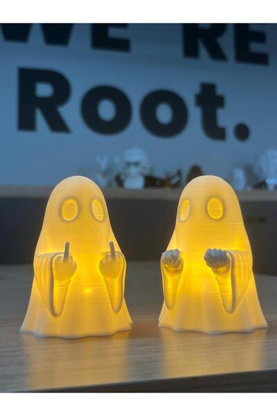 Root Made 2'li Hayalet Set El Hareketi Çeken Hayaletler Tealight Mumluk Ghost Gaming Dekor Eğlenceli Hediye