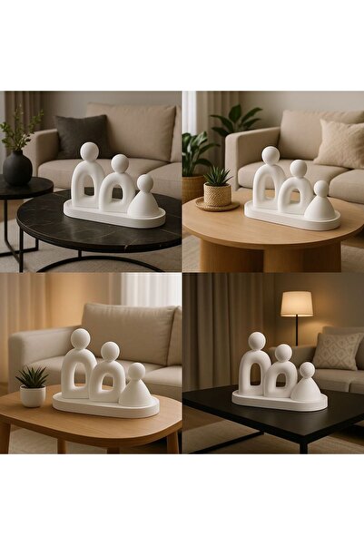 LİZA HOME DECORATION El Yapımı Modern Aile Figürü | Küçük Boy Dekoratif Biblo...