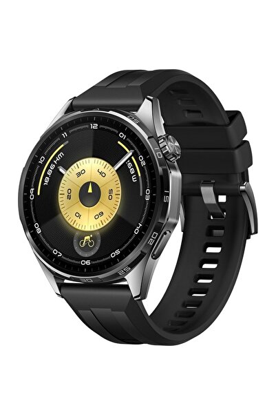 Huawei Watch GT 6 Smartwatch, 46mm, GPS, Android/iOS, Black Fluoroelastomer Strap
