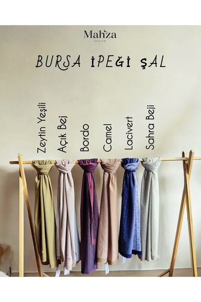 MAHZA DESIGN Bursa İpeği Şal Elit Serisi Çok Açık Pastel Yeşil