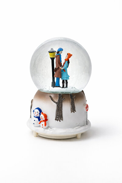 ALYTECH Mega Boy Sokak Lambası El Ele Tutuşan Çift Renkli Işıklı 3D Kar Küres...