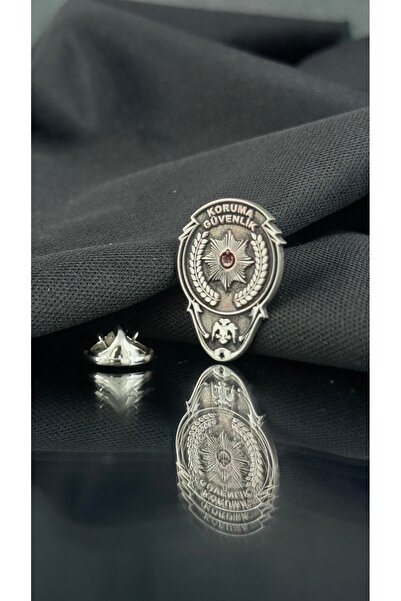 Kuyumcudan Koruma Güvenlik Yaka Rozeti - 925 Ayar Gümüş