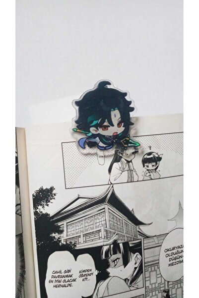 Atölye Moonlit Genshin İmpact Xiao Akrilik Kitap Ayracı Ataş Not Tutucu