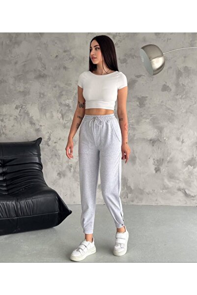 İmaj 2 İplik Çift Cepli Bilekten Çıt Çıtlı Eşofman Altı