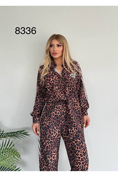 RED WOMAN FASHİON Leopard Suit with Shirt