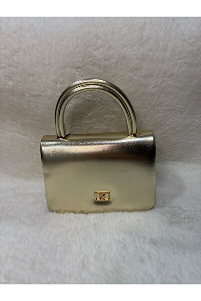 HABİCH BUOTİQUE Kadın Altın Rengi Gold Parlak Zincir Askılı Kadın Omuz Çantası