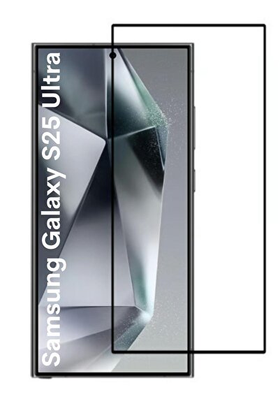 NOVKA Phone Accessories واقي شاشة زجاجي متوافق مع سامسونج جالاكسي إس 25 ألترا، تغطية كاملة، مضاد للكهرباء الساكنة، أسود اللون