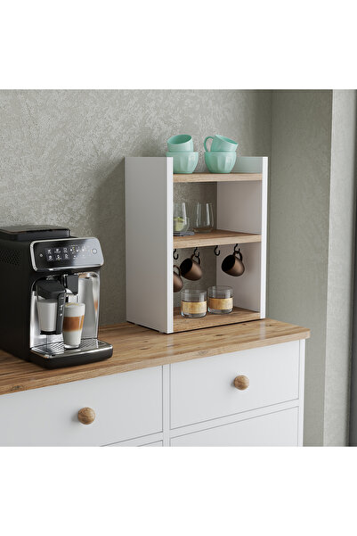 SESA MOBİLYA AKSESUARLARI Ares fincan rafı Mutfak Tezgah Üstü Organizer 3 Raf...