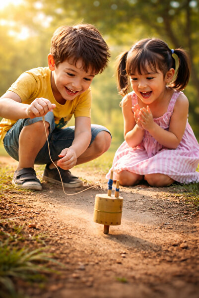 seymenbıçakçılık El Yapımı Atmalı Topaç – Eski Model Geleneksel Ahşap Oyuncak