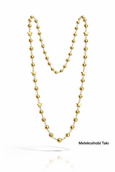 Derlin قلادة ذهبية اللون من دوريكا مع تفاصيل على شكل نجمة وكرة