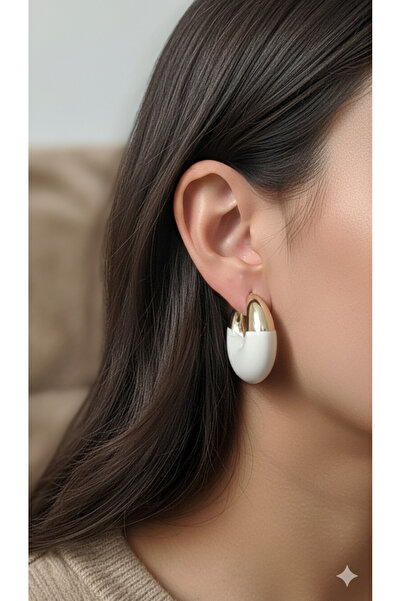 AURA Women's Bombshell Earrings Cream&Gold
