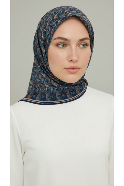 Karaca Eşarp GEOMETRİK DESEN RAYON EŞARP - LACİVERT