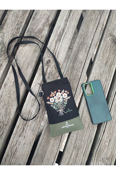 JANJAN Phone Bag with Strap, Wallet with Strap, Canvas Phone Bag, Waist Bag, Wallet with Strap,