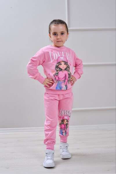 Yağmur Giyim طقم رياضي للفتيات من القطن 100% بنمط PJK2İ مع قبعة، مكون من خيطي...