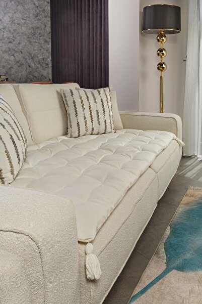 stilmoni 84x250 Keten Kanepe Koltuk Örtüsü Evcil Hayvan Dostu, Yıkanabilir, L...