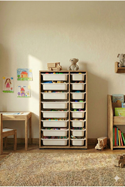 decosense 16 Çekmeceli Çok Amaçlı Oyuncak Dolabı ve Saklama Ünitesi – Çocuk Odası Düzenleyici ETİKET HEDİYELİ